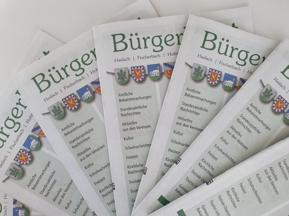 Arrangierte Titelseiten des Bürgerblatts